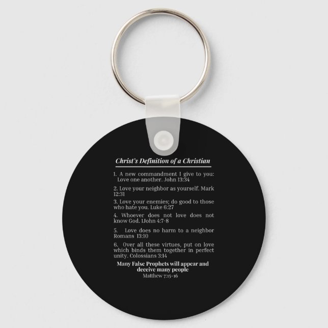 Christ's Definition Of A Christian Bible Verse Eva Key Ring (Front)