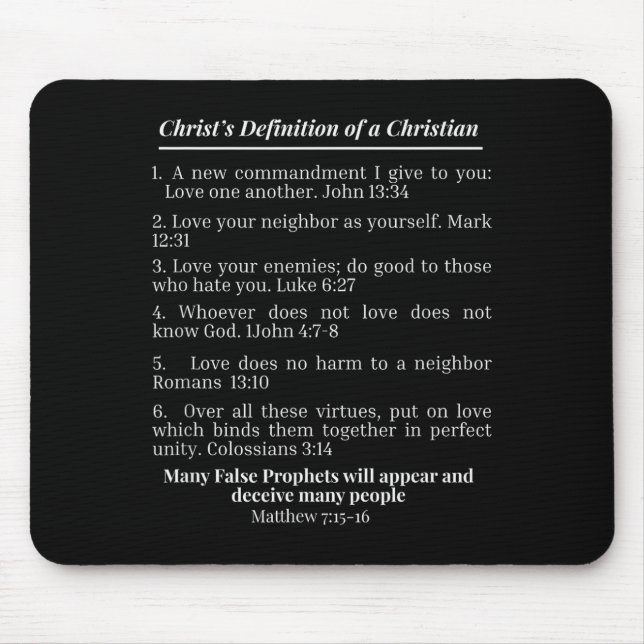 Christ's Definition Of A Christian Bible Verse Eva Mouse Mat (Front)