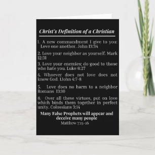 Christs Definition Of A Christian Bible Verse Evan Card