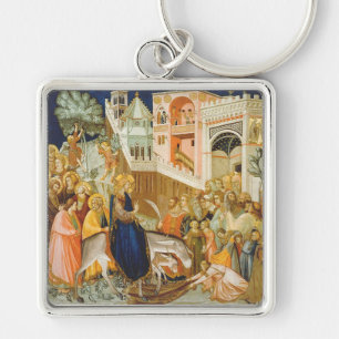 Christ's entry into Jerusalem by Pietro Lorenzetti Key Ring