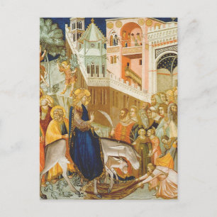 Christ's entry into Jerusalem by Pietro Lorenzetti Postcard