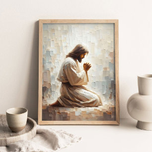 Christ's Prayer, Christian Art, Jesus Praying, Jes Poster