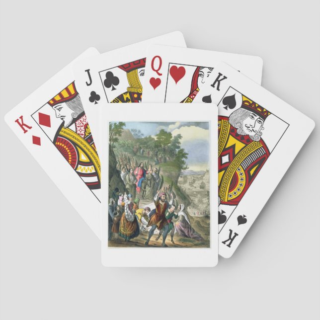 Christ's Triumphal Entry into Jerusalem, from a bi Playing Cards (Back)