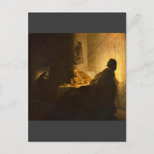 Christus in Emmaus by Rembrandt Postcard (Front)