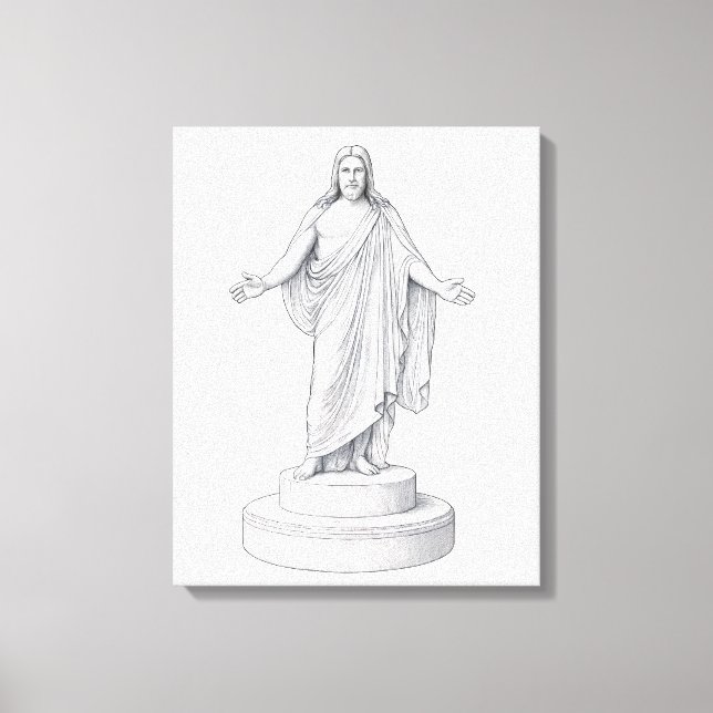 Christus Line Drawing Wall Art on Canvas (Front)