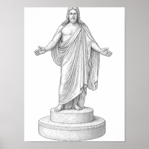 Christus Line Drawing Wall Art Poster