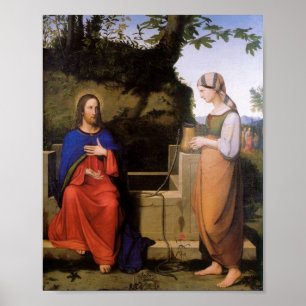 Christus und die Samariterin Poster