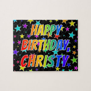 "CHRISTY" First Name, Fun "HAPPY BIRTHDAY" Jigsaw Puzzle