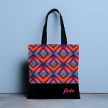 Christy Personalized Designer Tote Bag<br><div class="desc">A stunning combination of colors make a vibrant pattern. Customize with your name by editing the text to reflect your own name. Designed for you by Evco Studio.</div>
