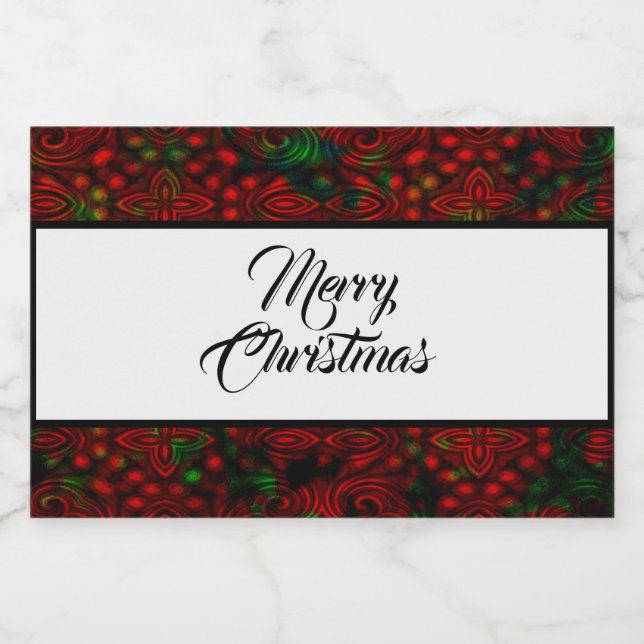 Chritmas Faux Foil Design Food Label (Single Label)