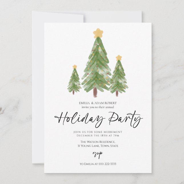 Chritmas tree Holiday Party  Invitation (Front)