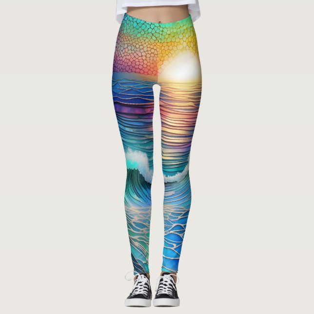 Chroma Sea Seascape Leggings (Front)