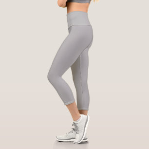Chroma Textura - Fog High Waisted Capri Leggings