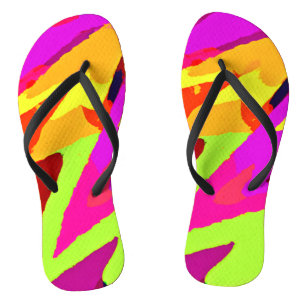 Chromatic Art Fusion Flip Flops