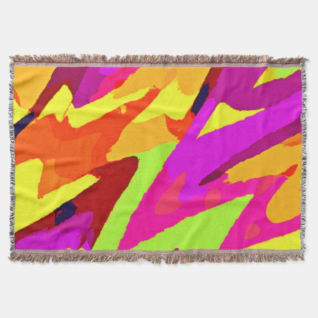 Chromatic Art Fusion Throw Blanket (Front)