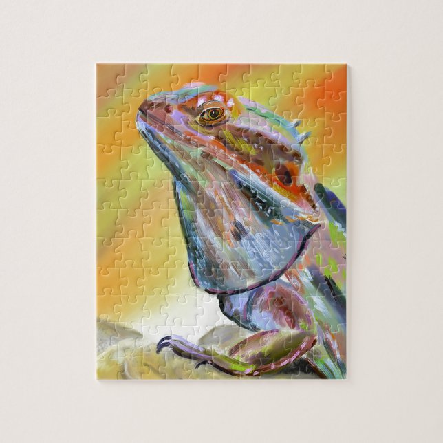 Chromatic Bearded Dragon Digital Paint Jigsaw Puzzle (Vertical)