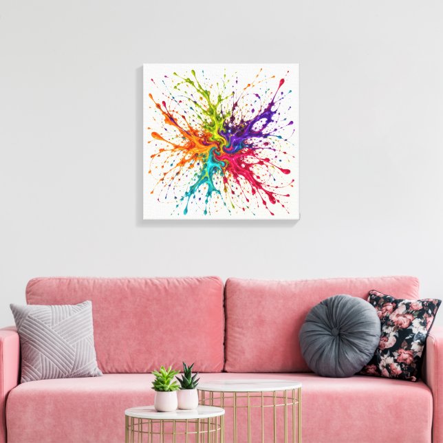 Chromatic Bloom Canvas Print (Insitu(LivingRoom))