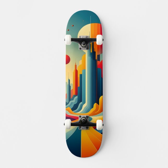 Chromatic Cityscape Skateboard (Front)