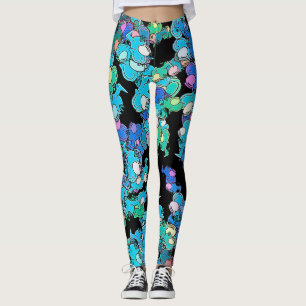 Chromatic Creatures Dance Wacky Pattern Leggings