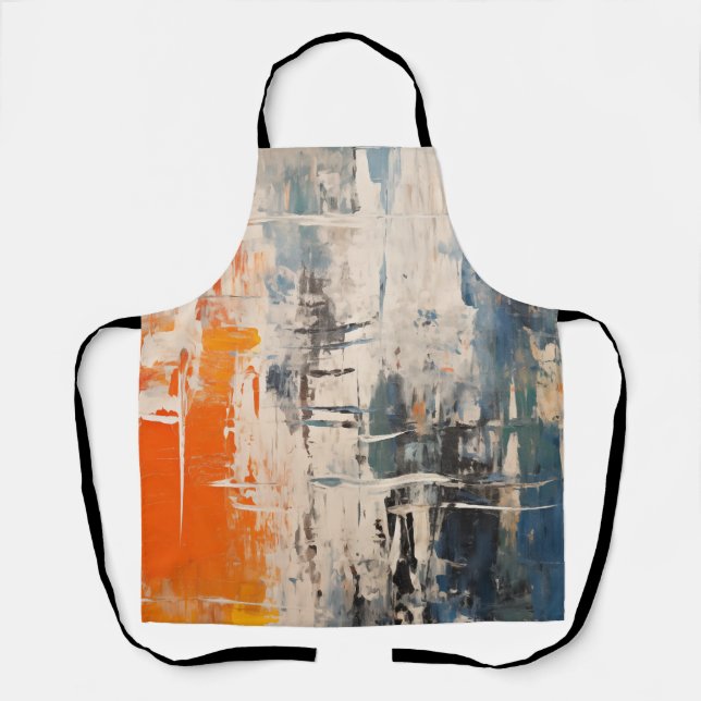Chromatic Crossroads Abstract Digital Painting Apron (Front)