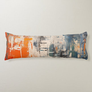 Chromatic Crossroads Abstract Digital Painting Body Cushion