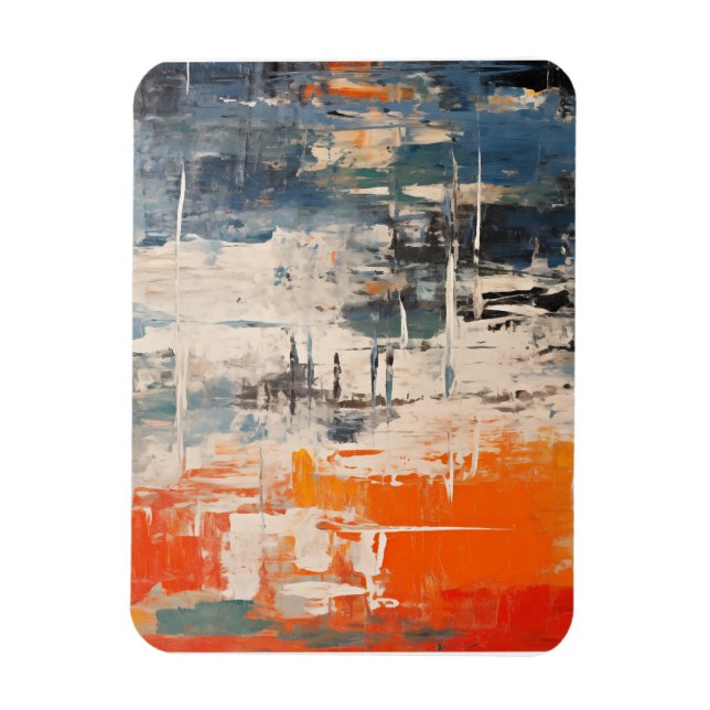 Chromatic Crossroads Abstract Digital Painting Magnet (Vertical)