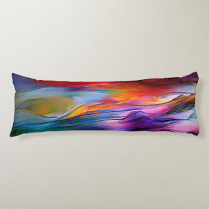 "Chromatic Currents" Contemporary Abstract Body Cushion