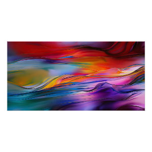 "Chromatic Currents" Contemporary Abstract  Poster