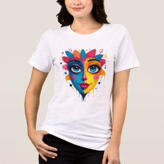 "Chromatic Dream" - Abstract Pop Art Portrait Tri-Blend Shirt