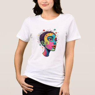 "Chromatic Dream" - Abstract Pop Art Portrait Tri-Blend Shirt