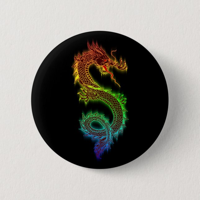Chromatic Eastern Dragon Button (Front)