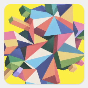 Chromatic Fragment Field Square Sticker