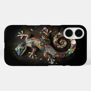 Chromatic Gecko Vibrant Crystal Reptile Art iPhone 16 Case
