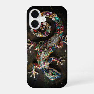 Chromatic Gecko Vibrant Crystal Reptile Art iPhone 16 Case