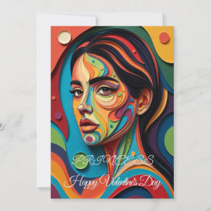 Chromatic Grace Modern Paper Valentine's Day Card