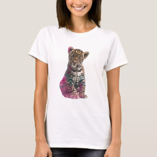 Chromatic Jaguar Cub: A Psychedelic Art Print T-Shirt