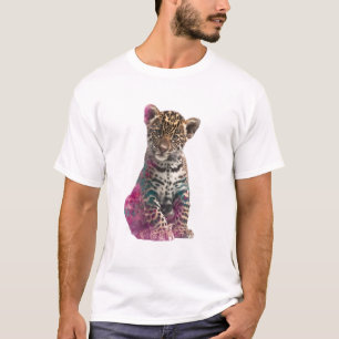 Chromatic Jaguar Cub: A Psychedelic Art Print T-Shirt