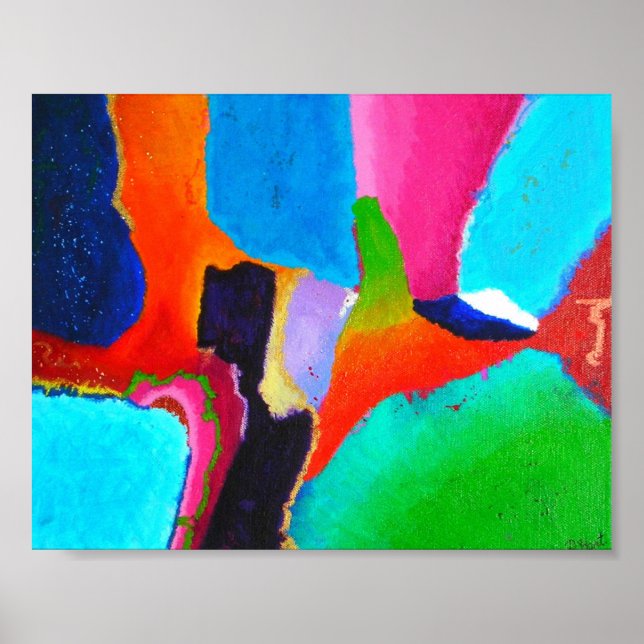 Chromatic Matrix Mini Abstract Art Poster (Front)