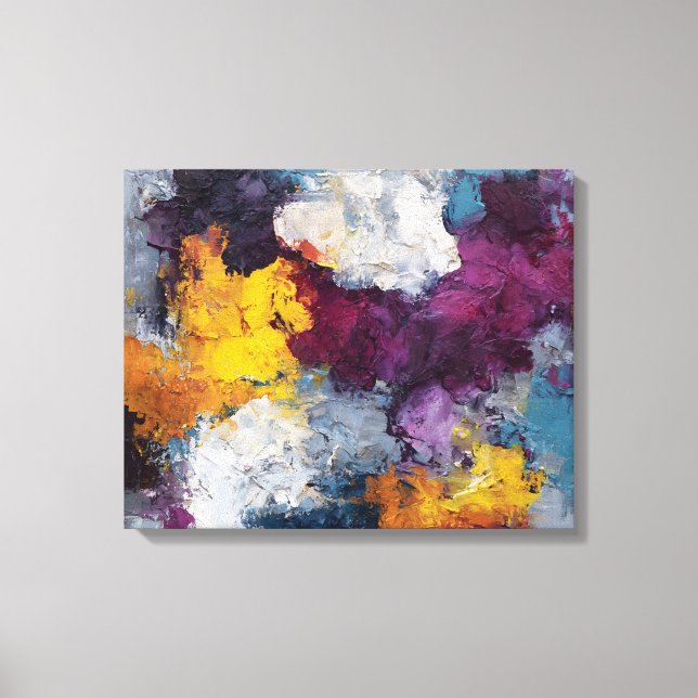 Chromatic Streak Abstract Canvas Wall Art (Front)