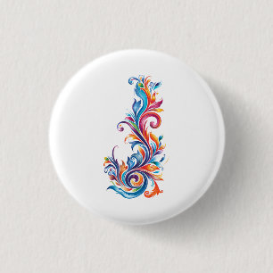 "Chromatic Vortex" abstract colors design 3 Cm Round Badge
