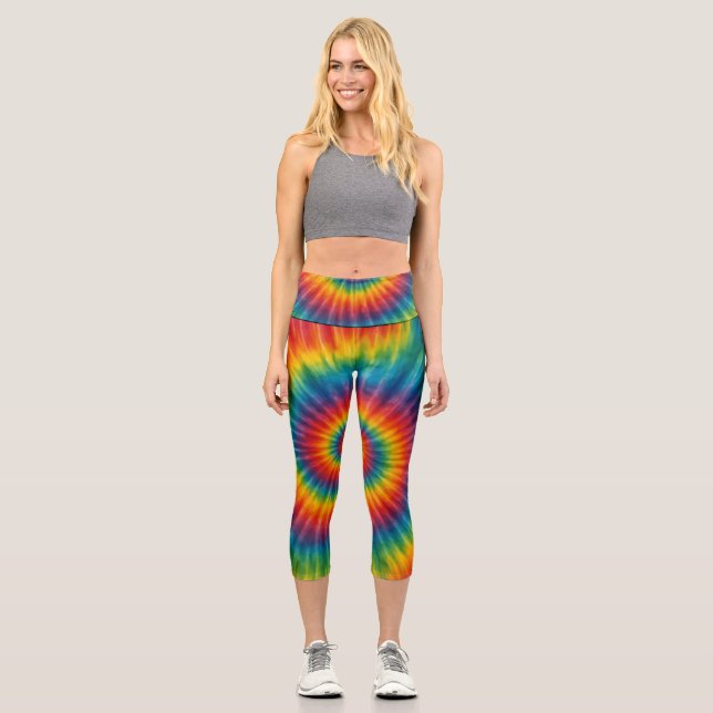 Chromatic Vortex Capri Leggings (Front)