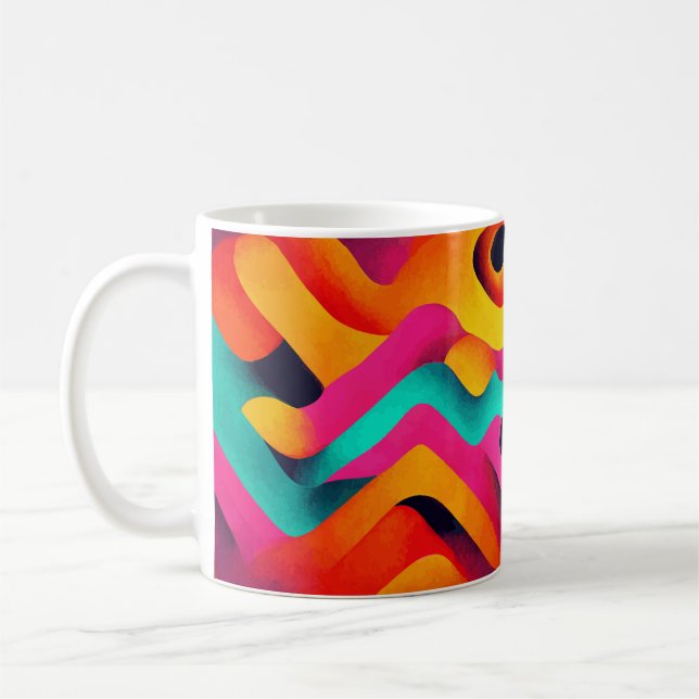 Chromatic Waves – Abstract Art Mug (Left)