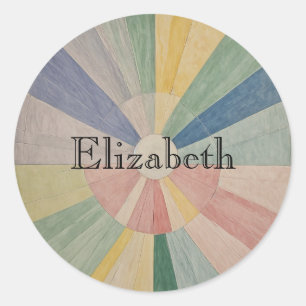 Chromatic Whirl: Abstract Pastel Color Wheels Classic Round Sticker