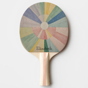 Chromatic Whirl: Abstract Pastel Color Wheels Ping Pong Paddle