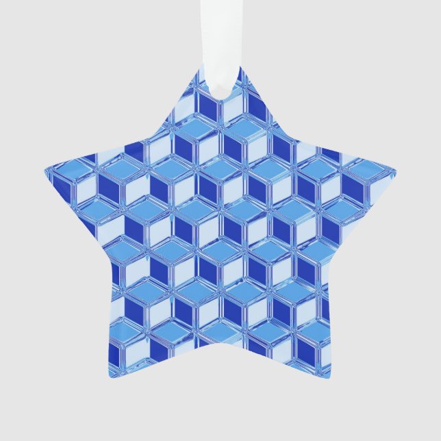 Chrome 3-d boxes - cobalt blue ornament (Front)