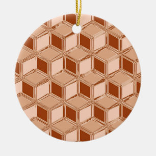 Chrome 3-d boxes - copper coloured ceramic tree decoration