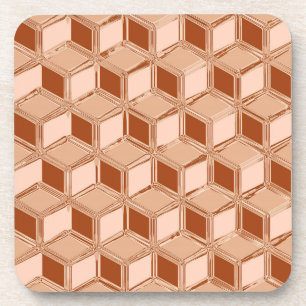 Chrome 3-d boxes - copper coloured coaster