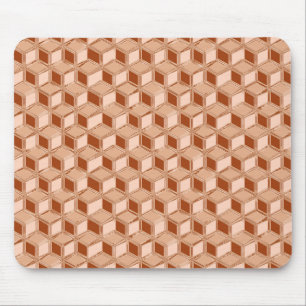 Chrome 3-d boxes - copper coloured mouse mat