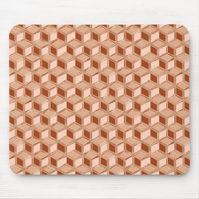 Chrome 3-d boxes - copper coloured mouse mat (Front)