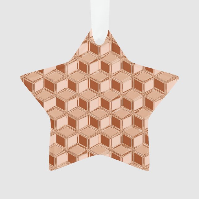Chrome 3-d boxes - copper coloured ornament (Front)